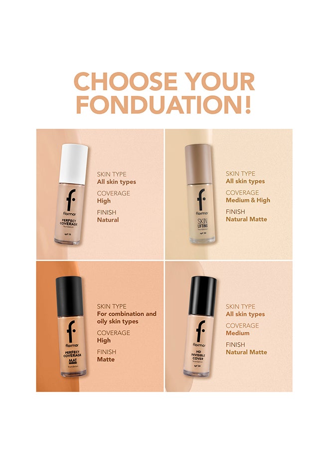 flormar Perfect Coverage Foundation – 136 Chestnut – Soft Rich Texture, Smooth-Looking Skin, Up to 12H Fresh Wear, SPF 15 - Image 5