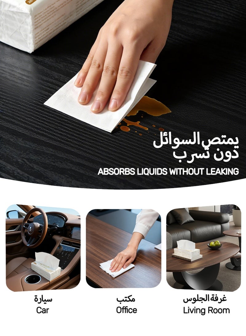 مذكراتها مناديل الوجه فائقة النعومة بطبقتين، 10 عبوات (8+2 مجاناً) تحتوي على 200 منديل، ناعمة ومتينة - Image 2