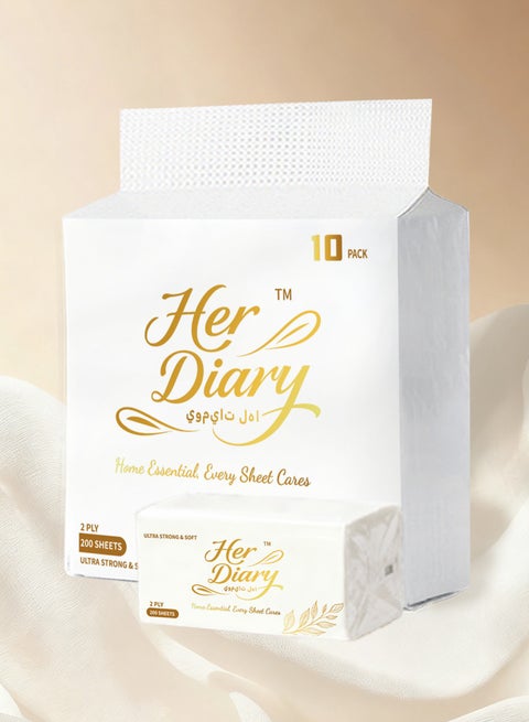 2-Ply Ultra Soft Facial Tissues, 10 Packs (8+2 Bonus) with 200 Sheets, Gentle & Strong Tissues