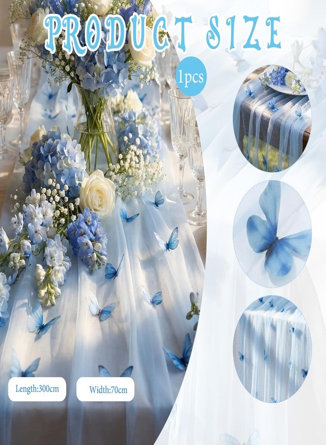 Remagr 9.8 ft 3D Butterfly Table Runner Embroidery Flower Seasonal Table Decorations Tulle Fabric for Home Indoor Decor, Bridal Shower Wedding, Baby Shower Parties, Holiday DIY Craft Kitchen Decor - Image 3