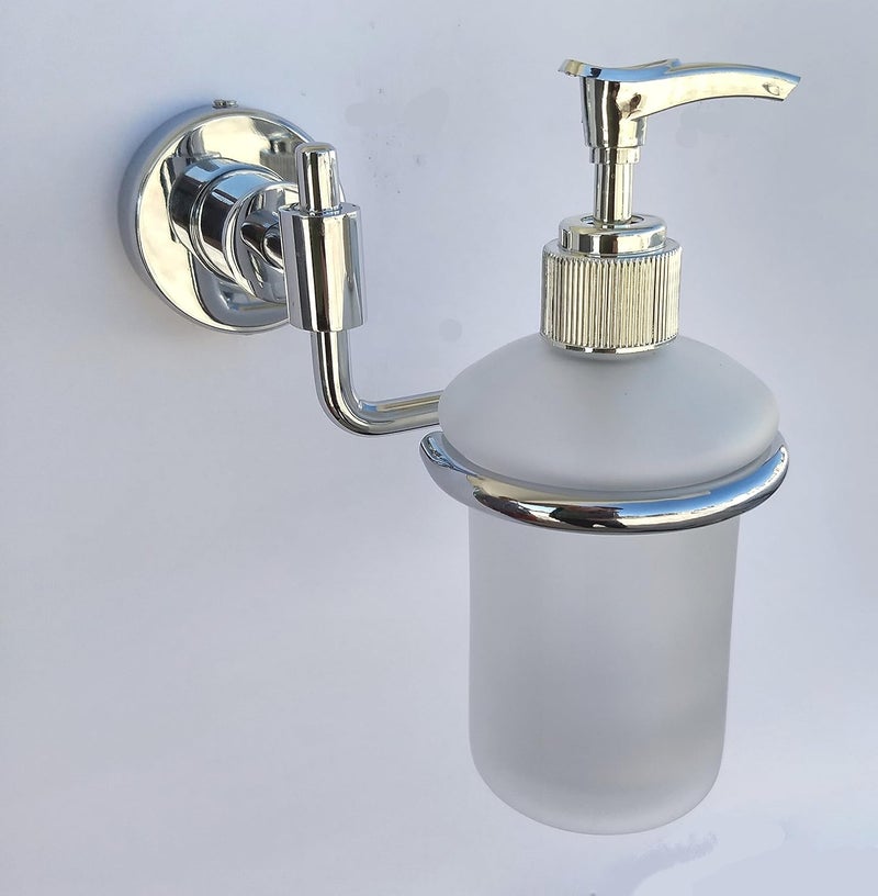Amity SOGO 304 Grade Steel with Chrome Finish Wall Mounted Liquid Soap Lotion Shampoo Sanitizer Dispenser for washbasin Bathroom Kitchen Silver - Image 2