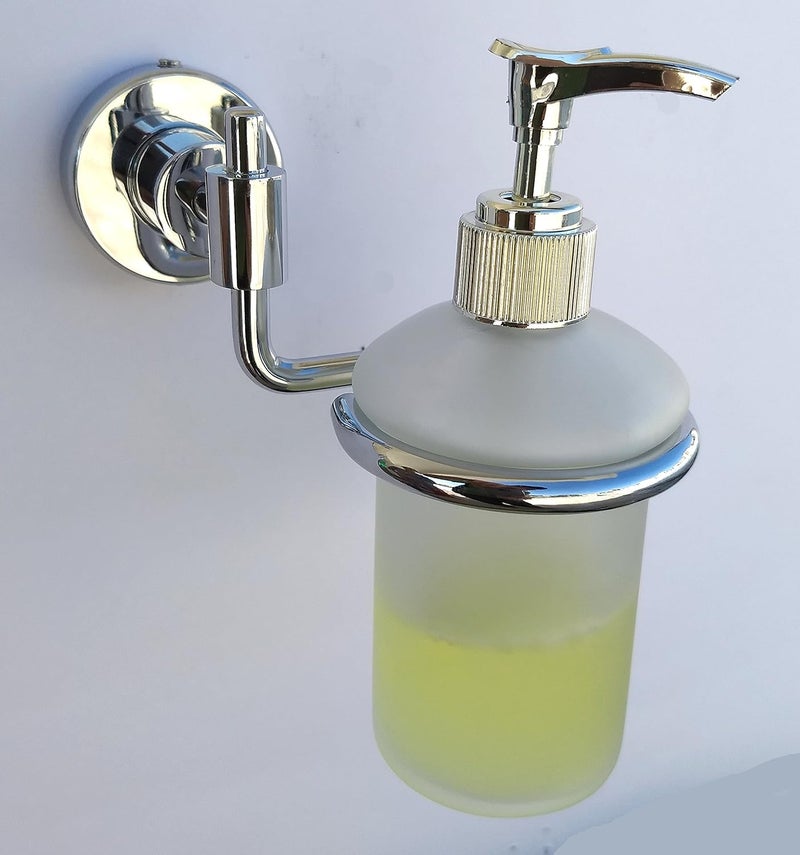 Amity SOGO 304 Grade Steel with Chrome Finish Wall Mounted Liquid Soap Lotion Shampoo Sanitizer Dispenser for washbasin Bathroom Kitchen Silver - Image 3