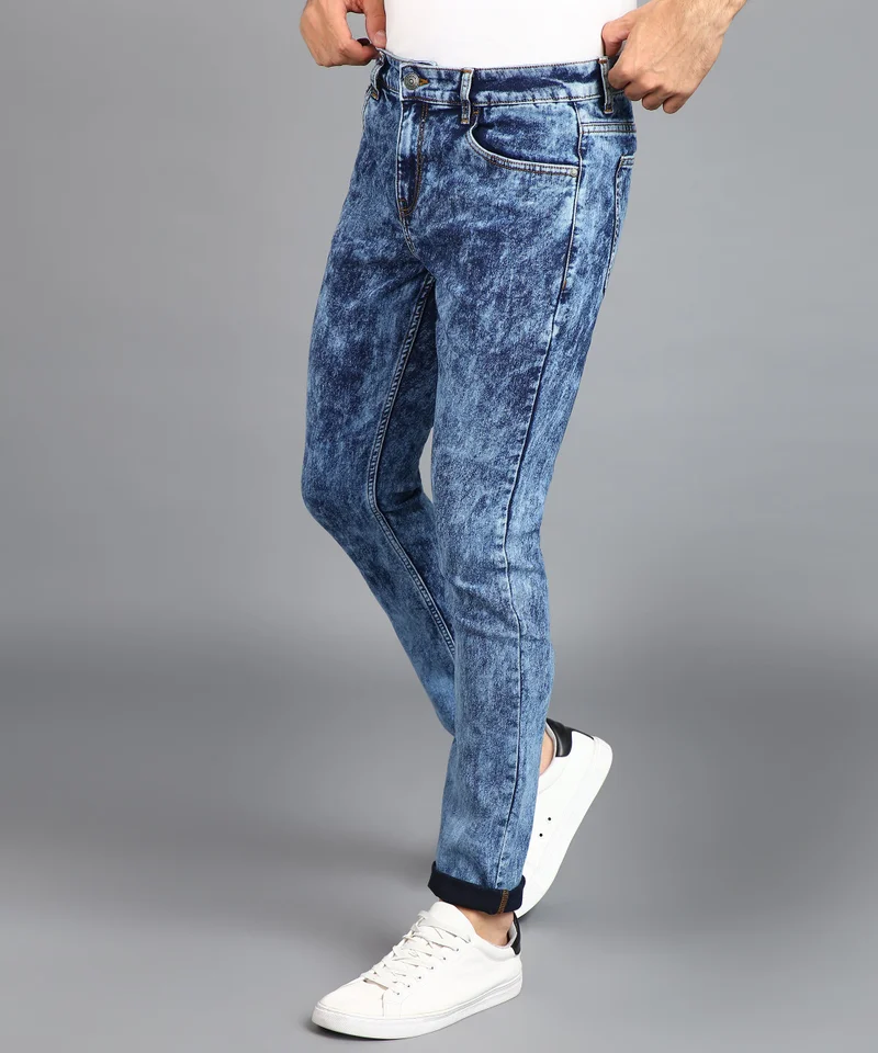 Urbano Fashion  Urbano Fashion Men's Blue Regular Fit Washed Jeans Stretchable for Men | Best Price UAE