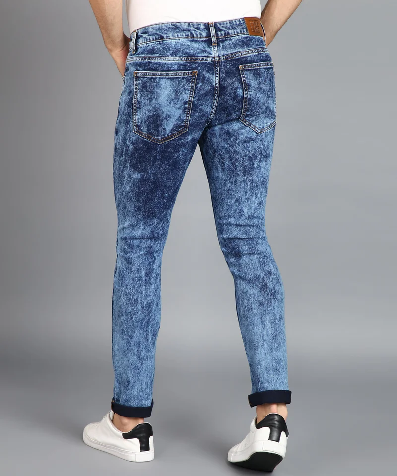 Urbano Fashion  Urbano Fashion Men's Blue Regular Fit Washed Jeans Stretchable for Men | Best Price UAE