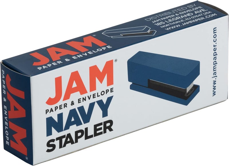 JAM Paper Modern Desk Stapler - Navy Blue - Sold Individually - Image 5