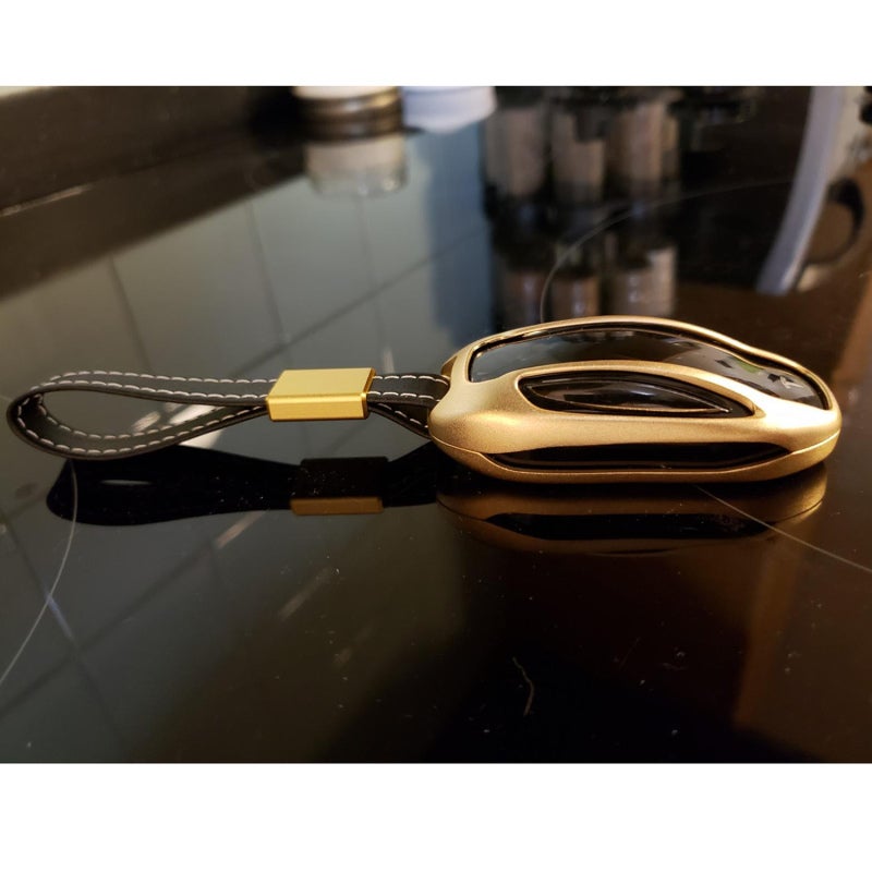 Tesla Model X Key Cover: Blue Aviation Aluminum, Rust Proof Lightweight Design - Easy Installation, Fully Functional Buttons, Protective Cover with Key Chain for Tesla Model X Owners - Image 1