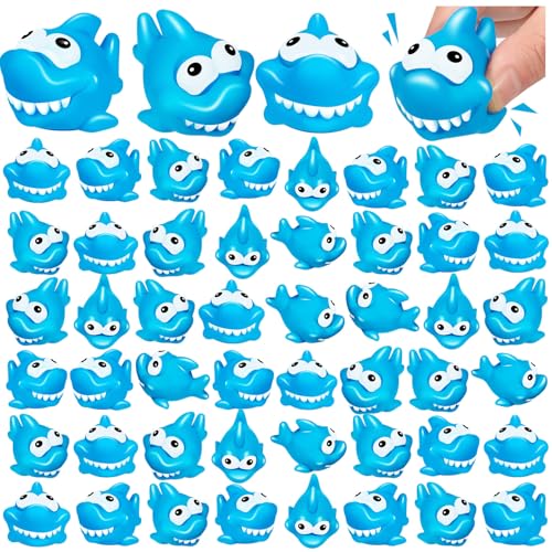 KFPPLXQ 25 Pcs Rubber Sharks for Kids Bulk Squirting Shark Bath Toys Cute Small Squeak Sharks Party Favors Summer Bathtub Toy for Birthday Shower Classroom Pool Party Favors - Image 1