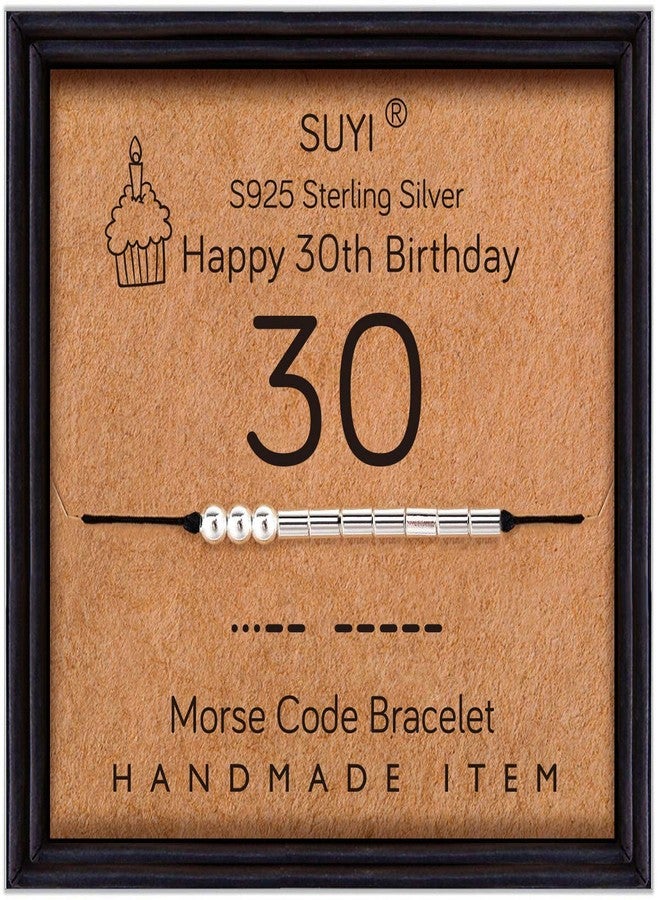 Suyi 30th Birthday Gifts for Women Morse Code Bracelet Sterling Silver Bracelet Birthday Jewelry 30 Birthday Gift Ideas for Her 30 - Image 1