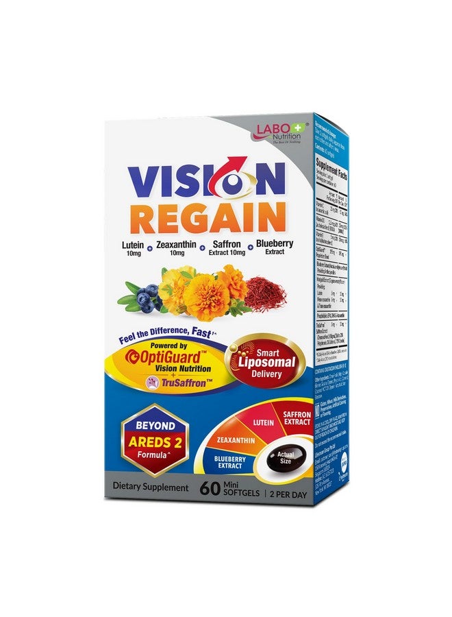 LABO Nutrition VisionREGAIN, Eye Vitamin Beyond AREDS 2 Formula with Lutein, Zeaxanthin, Saffron Extract, Blueberry for Macular and Retinal Health, Eye Fatigue, Night Vision Support 60 Counts - Image 1