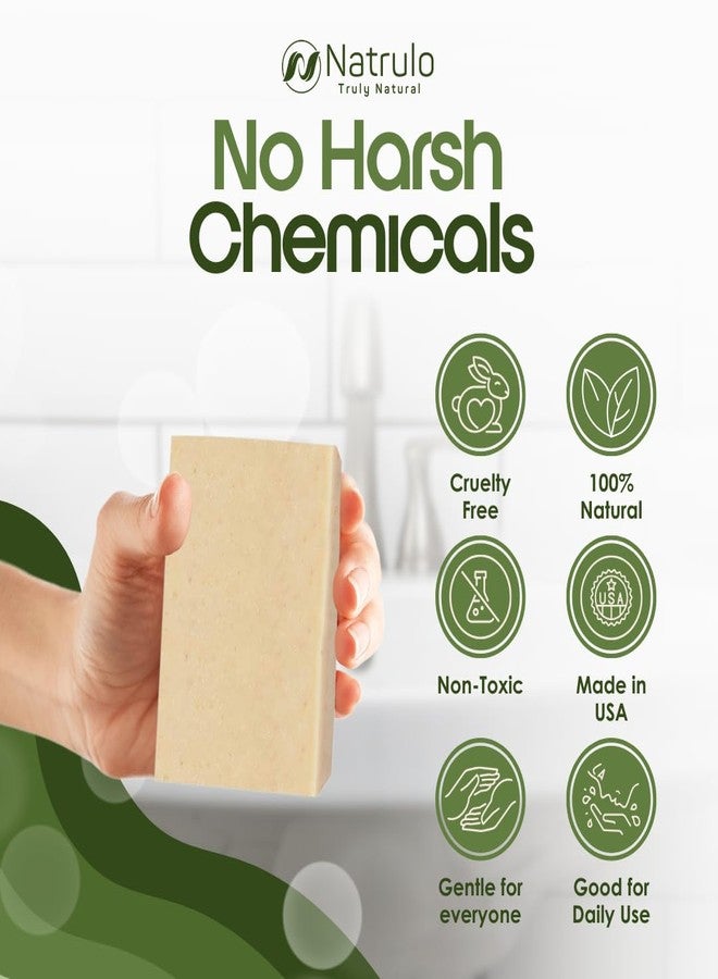 Natrulo Eczema Soap Bar for Face and Body - All Natural Dermatitis, Psoriasis Treatment for Dry Itchy Sensitive Skin Relief - Gentle Detoxifying, Healing, Anti-Itch, Oatmeal Goat Milk Wash for Kids, & Adults - Image 4