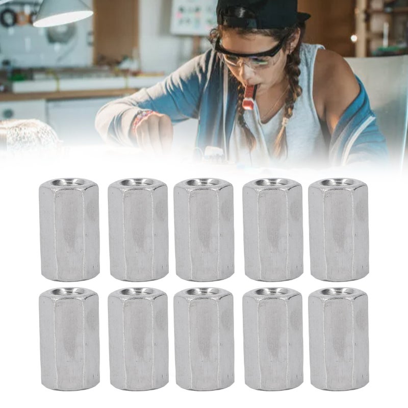 10Pcs Coupling Nut 304 Stainless Steel Rod Connector Nut Hex M8 Fastener for Househole - Image 4
