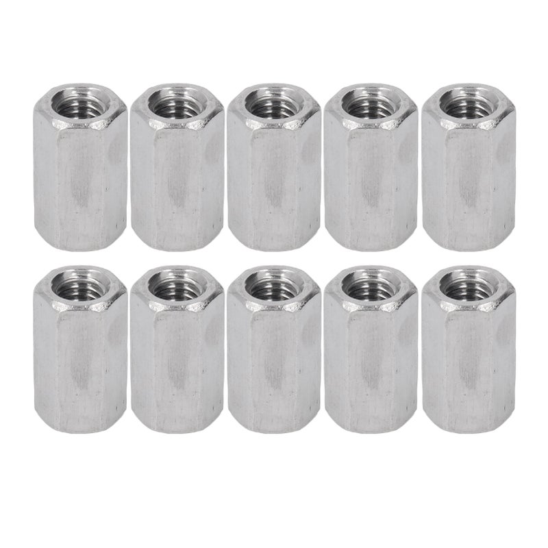10Pcs Coupling Nut 304 Stainless Steel Rod Connector Nut Hex M8 Fastener for Househole - Image 1
