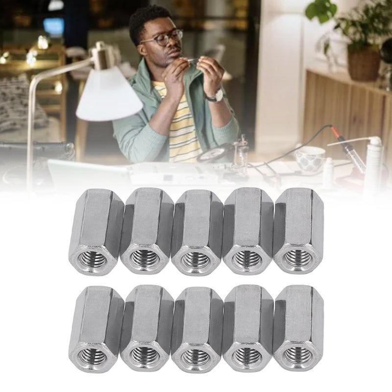 10Pcs Coupling Nut 304 Stainless Steel Rod Connector Nut Hex M8 Fastener for Househole - Image 5