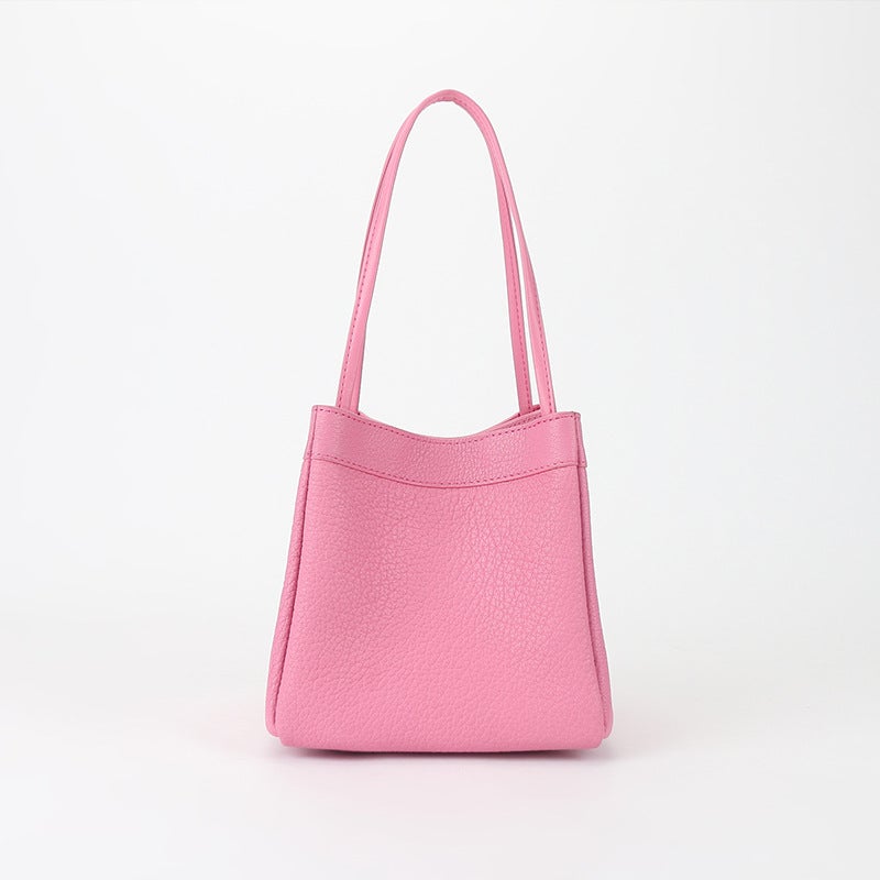 Bag Women'S 2021 New Korean Genuine Leather Small Square Bag All-Match Sheepskin Bucket Bag Niche Fashionable Underarm Handbag - Image 1