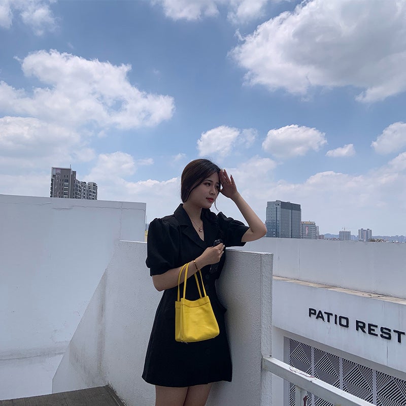 Bag Women'S 2021 New Korean Genuine Leather Small Square Bag All-Match Sheepskin Bucket Bag Niche Fashionable Underarm Handbag - Image 3
