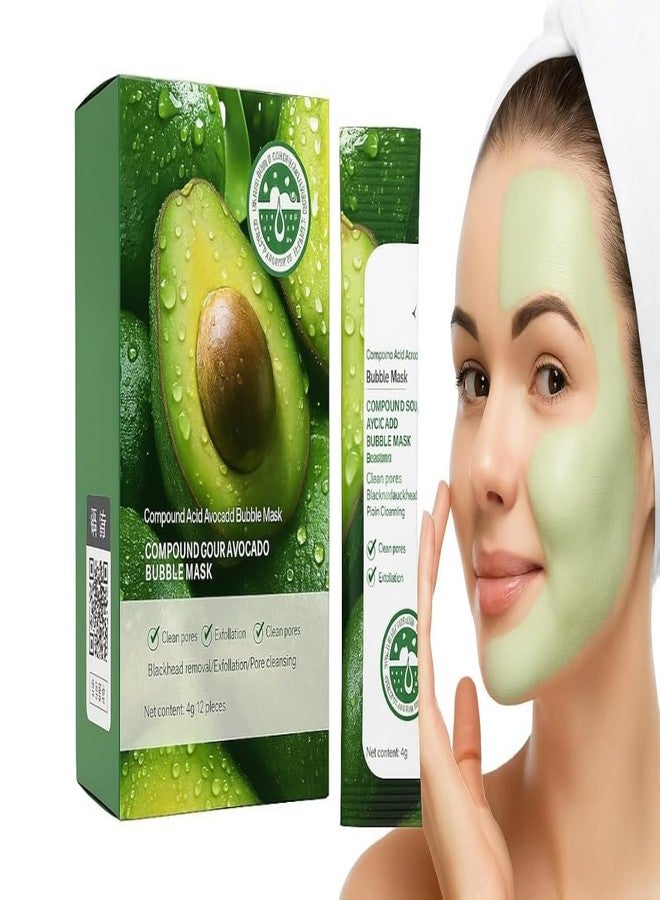 AUREUS Avocado Face Mask Avocado Centella Foam Bubble Facial Mask for Deep Cleansing Face Pack, Remove Dark Circles, Pore Minimizer, Pimples Blackhead Remover Foam Mask for All Skin Type 12PCS - Image 1