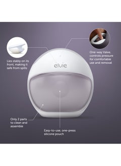 elvie Curve Manual Wearable Breast Pump - Based on Natural Suction, Hands-Free, Kick-Proof, Portable Silicone Milk Pump That Can Be Worn in-Bra for Gently Expressing While Feeding or Pumping  - Image 5