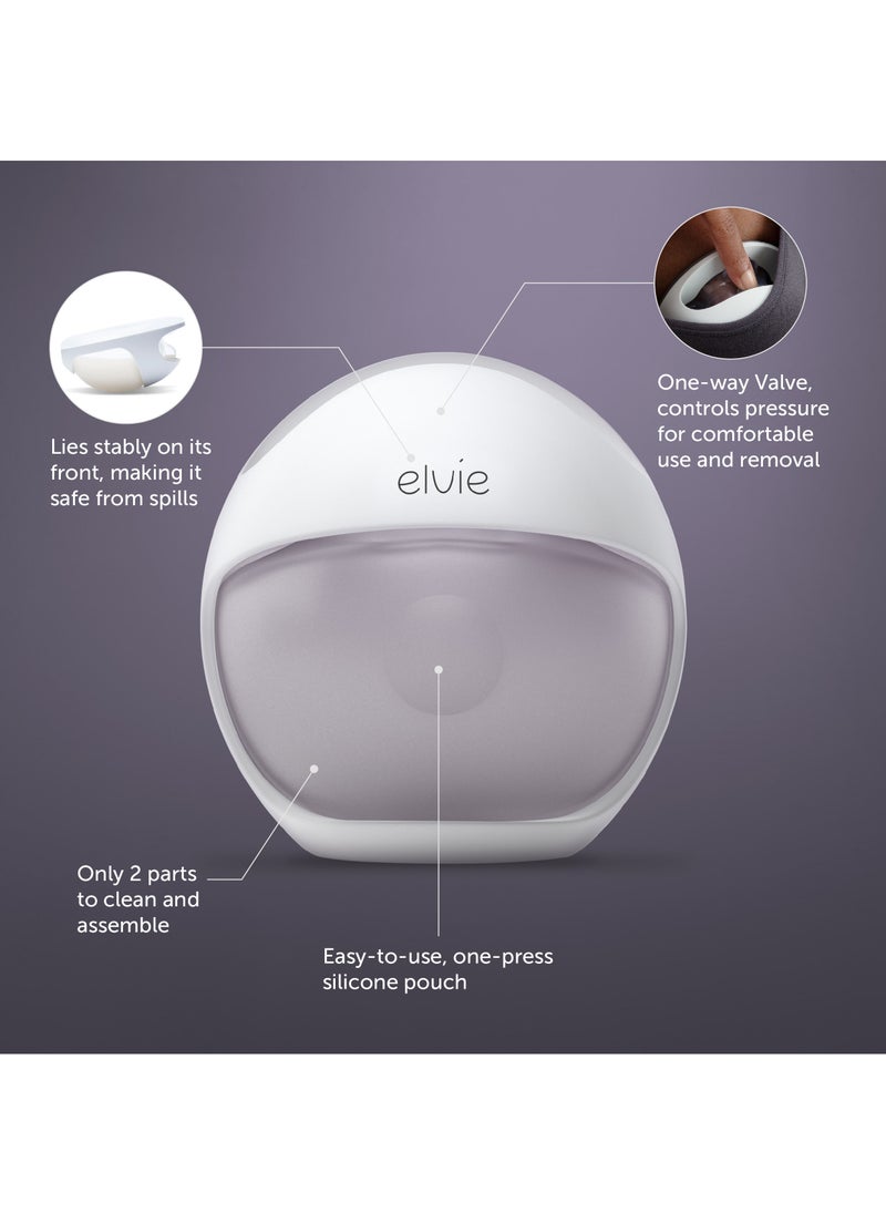 elvie - Curve Manual Wearable Breast Pump - Based on Natural Suction, Hands-Free, Kick-Proof, Portable Silicone Milk Pump That Can Be Worn in-Bra for Gently Expressing While Feeding or Pumping - Image 1
