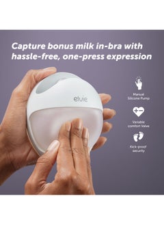 elvie Curve Manual Wearable Breast Pump - Based on Natural Suction, Hands-Free, Kick-Proof, Portable Silicone Milk Pump That Can Be Worn in-Bra for Gently Expressing While Feeding or Pumping  - Image 2