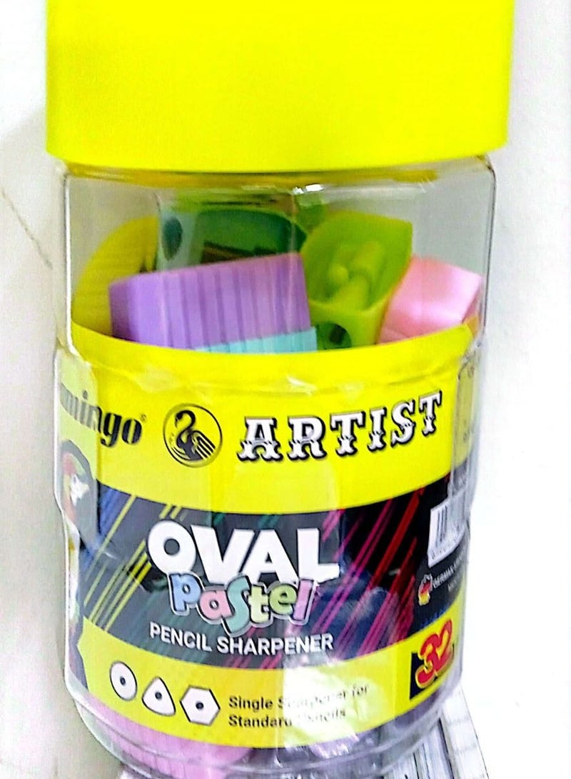 Flamingo 32Pieces Oval Pastel Pencil Sharpners - Image 2