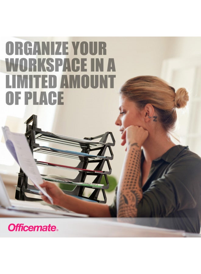 Officemate Recycled Desk Tray, Side Load, 15 1/8 x 8 7/8 x 15, Letter/A4, 6/PK (26212) - Image 2