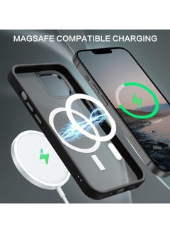 Generic Magnetic Case for iPhone 15 6.1 Inch Case Translucent Matte Phone Case Slim Thin Shockproof Anti-Yellow Women Men Girls Boys Protective Cover (Black)  - Image 3