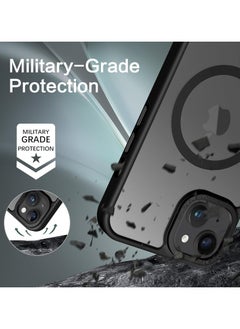 Generic Magnetic Case for iPhone 15 6.1 Inch Case Translucent Matte Phone Case Slim Thin Shockproof Anti-Yellow Women Men Girls Boys Protective Cover (Black)  - Image 5