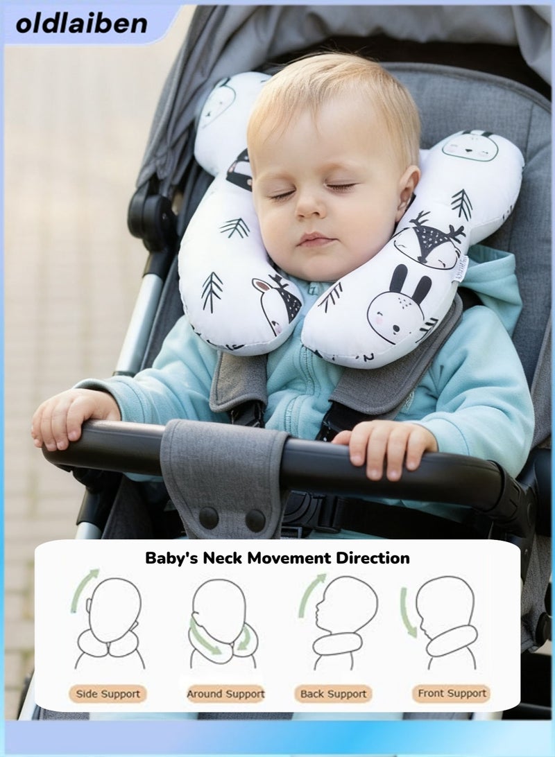 الدليبن وسادة سفر للأطفال للرأس والرقبة، وسادة دعم مطورة للأطفال، وسادة سفر ناعمة من القطن البولي بروبيلين، وسائد رقبة للأطفال لمقعد السيارة وعربة الأطفال أثناء السفر، للأطفال حديثي الولادة من عمر 0 إلى سنة، لعربة الأطفال ومقعد السيارة والسفر (دب) - Image 1