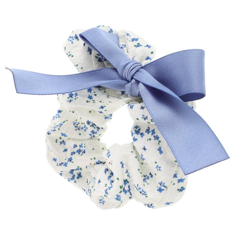 Elegant Floral Hair Scrunchies for Women Large Elastic Hair Ties for Ponytails Cute Hair Accessories with Knots Decorative Scrunchies - Image 5
