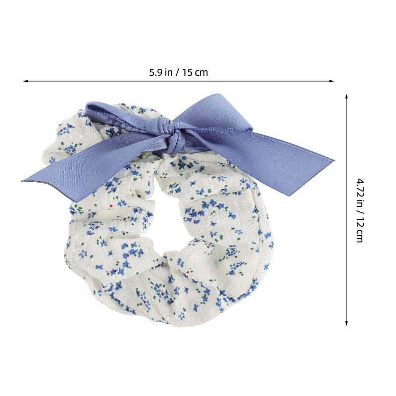 Elegant Floral Hair Scrunchies for Women Large Elastic Hair Ties for Ponytails Cute Hair Accessories with Knots Decorative Scrunchies - Image 3