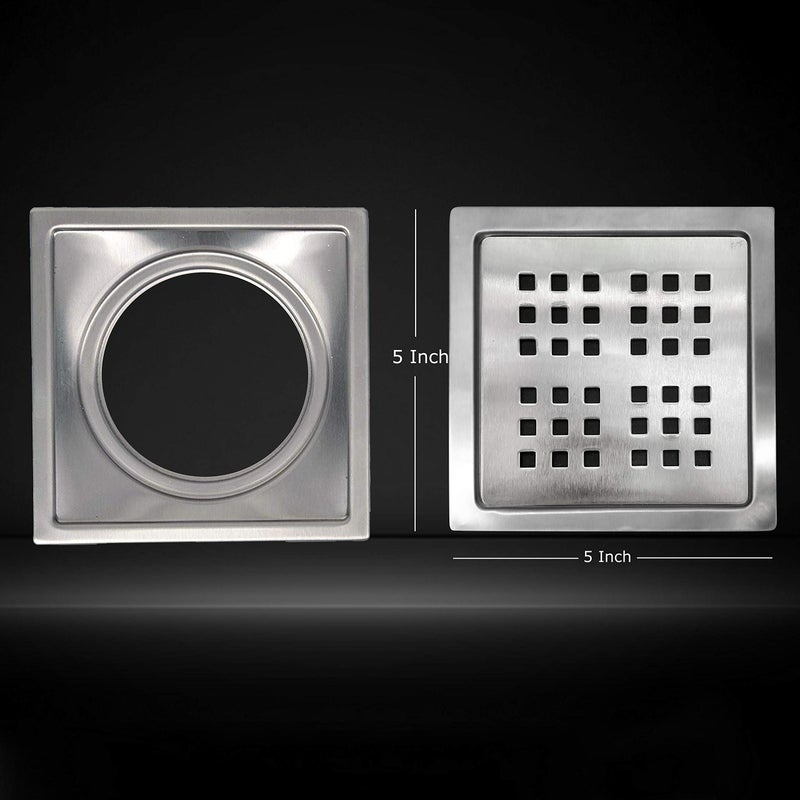 SHAPURE Stainless Steel Grade 304 Bathroom Drain Channel Grating Cover Floor Anti-Cockroach Jali in Matt Finish (Square Hole Jali) - Image 3