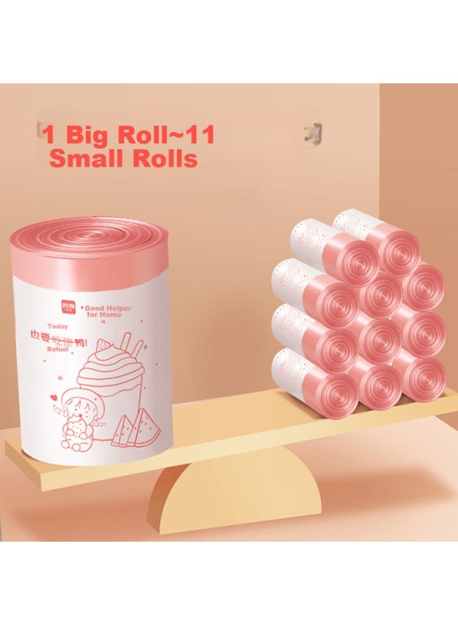 profit Lide Drawstring Garbage Bags, Tear-free, Thickened, Printed, 45cm*50cm, 100 Pieces Per Roll, Hand-held, For Kitchen - Image 3