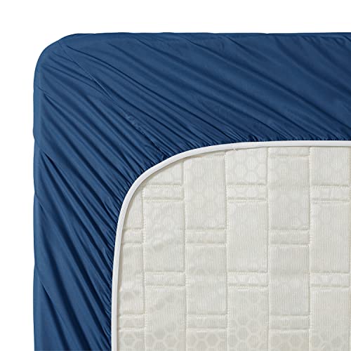 Clara Clark Bed Sheets, Premier 1800 Series 4 Piece Bed Sheet Set, Deep Pocket, Wrinkle, Fade, Stain Resistant, Luxury Soft Bedding Sheets & Pillowcases, Full, Navy Blue - Image 4