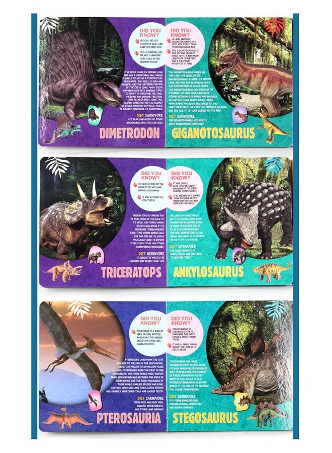 Interactive Dinosaur Book with 12 Realistic Dinosaur Figures, Learning Educational Toys for Kids - Image 3