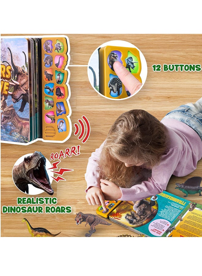 Interactive Dinosaur Book with 12 Realistic Dinosaur Figures, Learning Educational Toys for Kids - Image 5