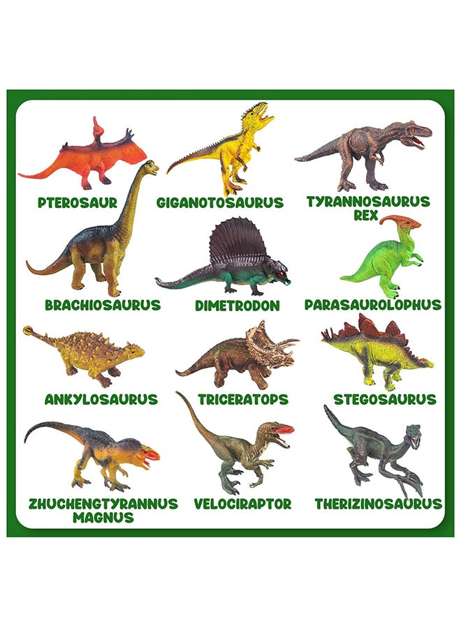 Interactive Dinosaur Book with 12 Realistic Dinosaur Figures, Learning Educational Toys for Kids - Image 2