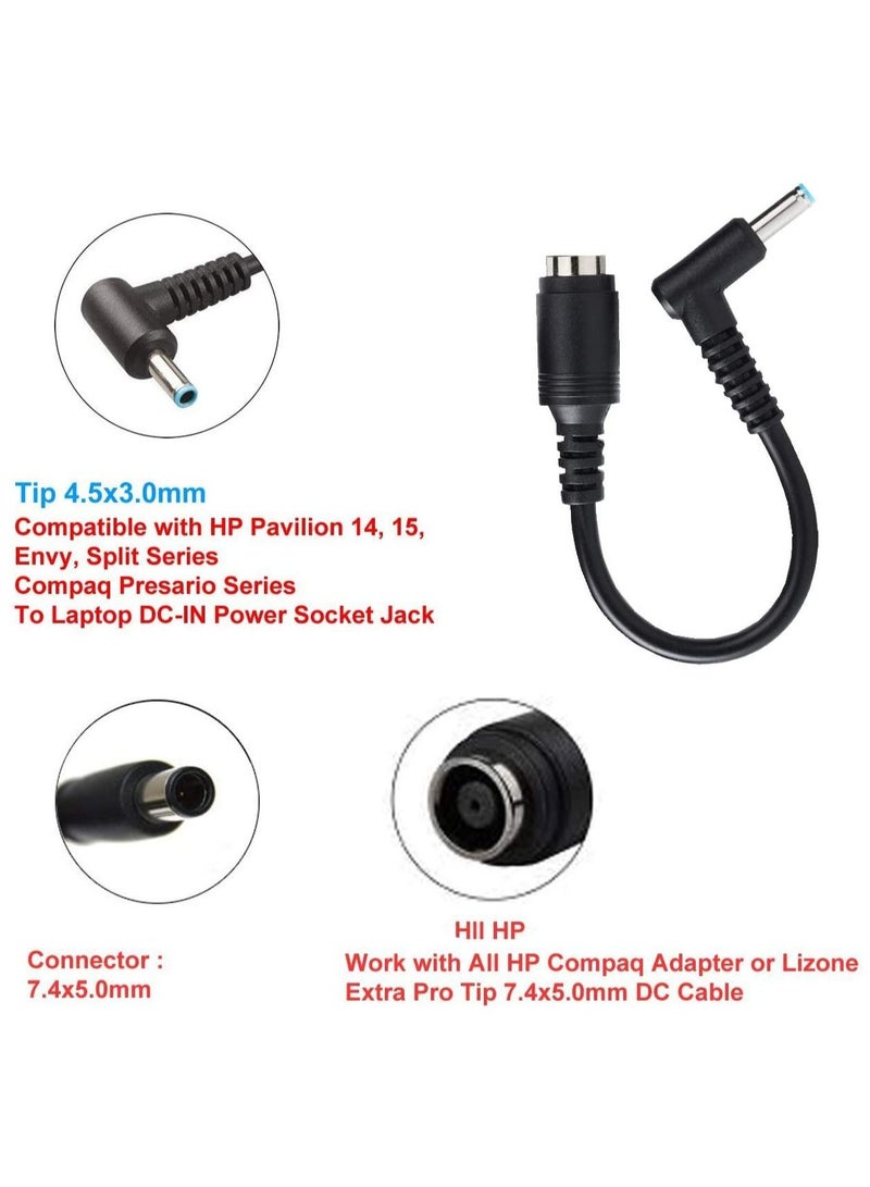 Ntech 2 pack Charger Adapter Tip 7.4x5.0mm to 4.5x3.0mm Tip Connector Converter for HP Stream Specter Pavilion Envy EliteBook Split Chromebook Power Cord - Image 2