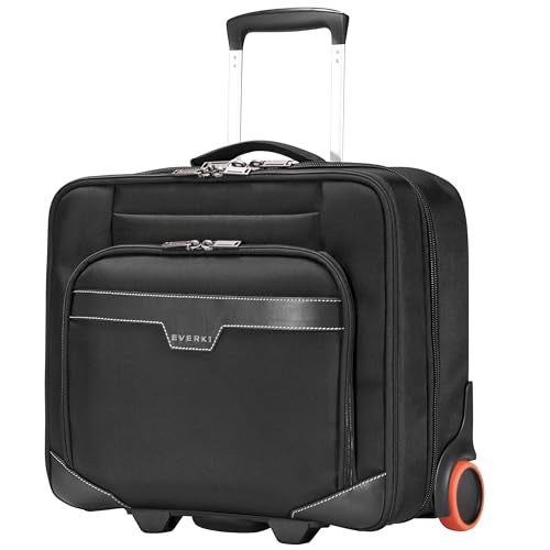 EVERKI Journey 16-Inch Laptop Trolley Rolling Briefcase for Business Professionals – Travel-Friendly Carry-On Laptop Bag, Lightweight Office Bag with Wheels, Roller Laptop Briefcase, Black (EKB440) - Image 1