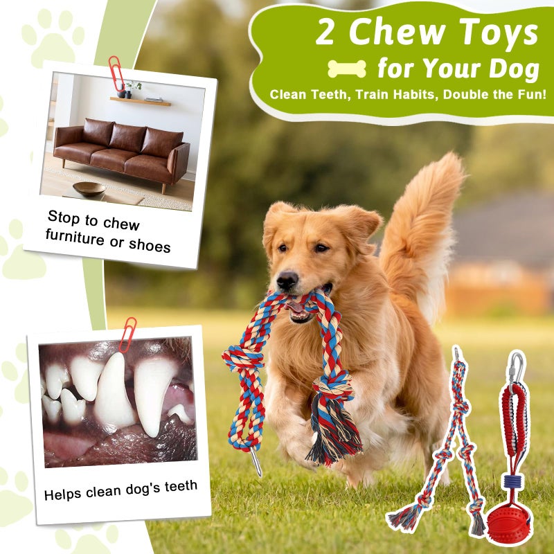 Olpchee Outdoor Tug of War Dog Toy, Tether Interactive Dog Tug Toy Backyard Heavy-Duty Dog Solo Play Exercise Toy for Large Medium Dogs (Upgraded) - Image 5