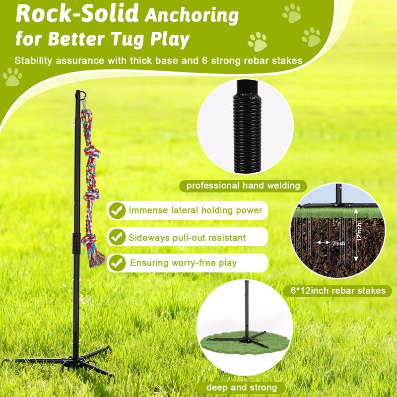 Olpchee Outdoor Tug of War Dog Toy, Tether Interactive Dog Tug Toy Backyard Heavy-Duty Dog Solo Play Exercise Toy for Large Medium Dogs (Upgraded) - Image 4