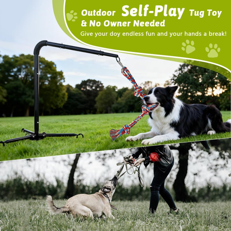 Olpchee Outdoor Tug of War Dog Toy, Tether Interactive Dog Tug Toy Backyard Heavy-Duty Dog Solo Play Exercise Toy for Large Medium Dogs (Upgraded) - Image 3