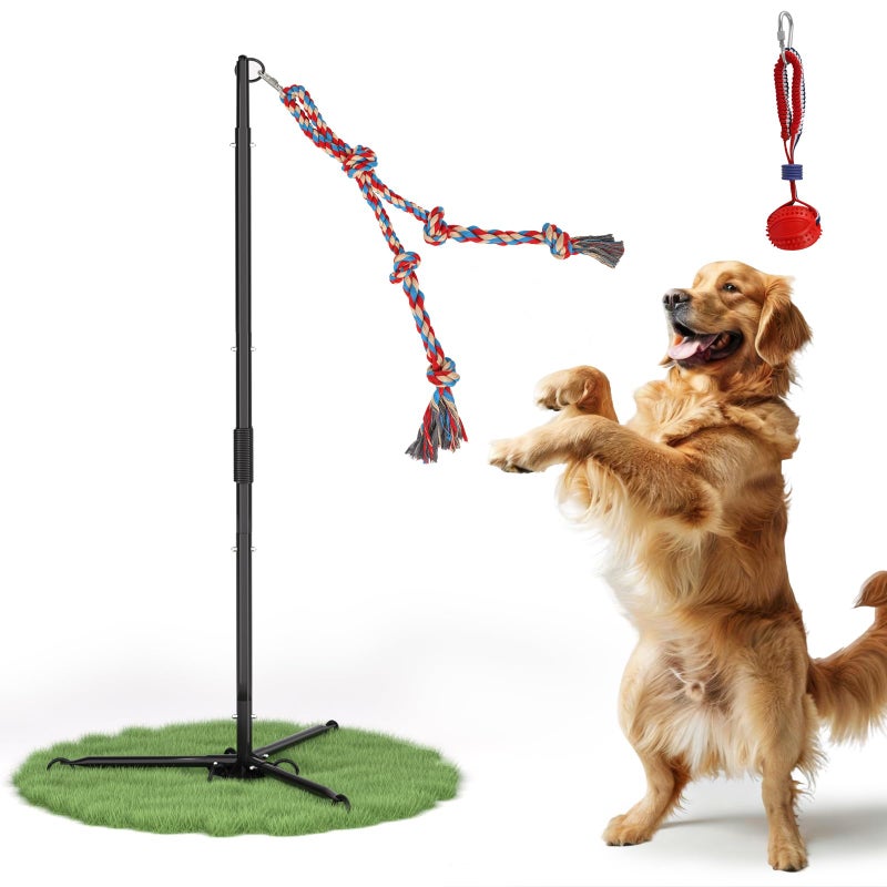 Olpchee Outdoor Tug of War Dog Toy, Tether Interactive Dog Tug Toy Backyard Heavy-Duty Dog Solo Play Exercise Toy for Large Medium Dogs (Upgraded) - Image 1