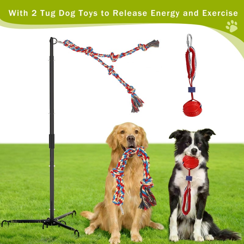 Olpchee Outdoor Tug of War Dog Toy, Tether Interactive Dog Tug Toy Backyard Heavy-Duty Dog Solo Play Exercise Toy for Large Medium Dogs (Upgraded) - Image 2
