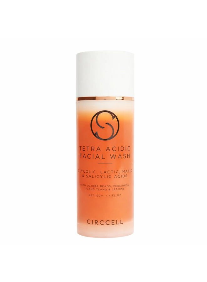 CIRCCELL Tetra Acidic Facial Cleanser: Perfect Your Skin with a Blend of Glycolic, Malic, Lactic, and Salicylic Acids Infused with Nourishing Jojoba Oils - Image 1