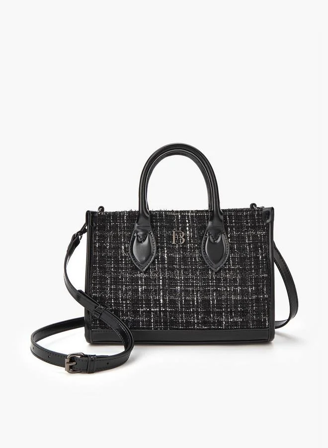 Flora Bella By Shoexpress Textured Tote Bag with Detachable Strap and Zip Closure