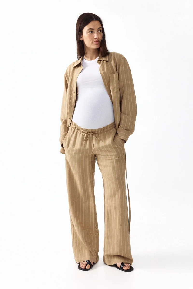H&M MAMA Before &amp; After linen-blend trousers