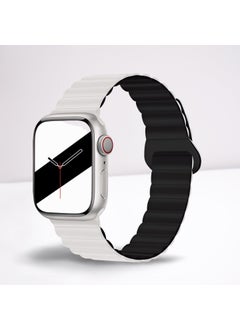 Cosmostech Compatible for Smart Watch Watch 42MM 44MM 45MM 49MM 1/2/3/4/5/6/se/7/8/ultra Magnetic Strap and Band White(Black)  - Image 1