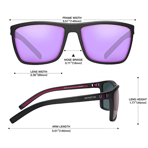 ZENOTTIC نظارات شمسية قطبية زينوتيك للرجال بإطار TR90 خفيف الوزن وحماية UV400، نظارات شمسية مربعة - Image 4