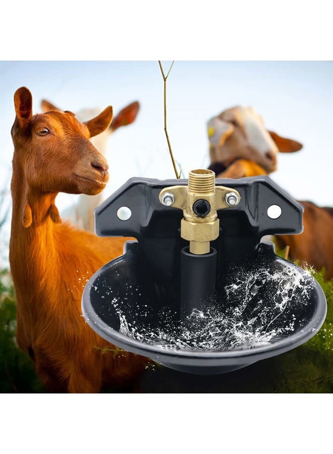 Abustle pig Metal Sheep Automatic Water Drinking Bowl, Thickened Steel Automatic Goat Waterer Fountain with Copper Valve Touch Switch,Farm Water Drinking Equipment - Image 2
