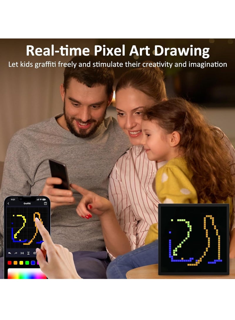 MOXOM LED Pixel Display, 32x32 Programmable Art Panel, App Control, Digital Clock, Room Decor, Pixel Art display, Pixel Gaming Accessories, Create Graffiti, Animations  - Image 3